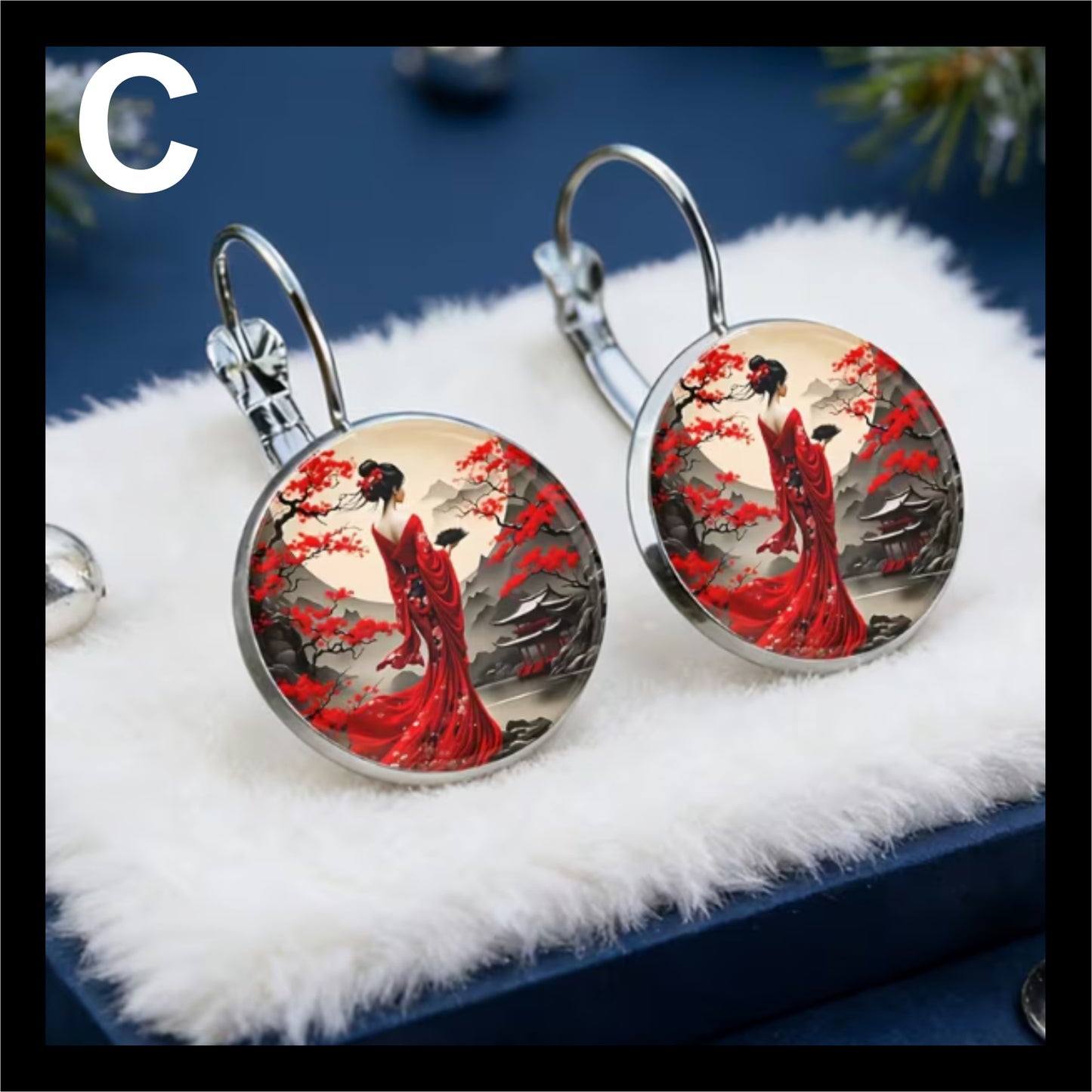 Geisha Theme Earrings MJ012