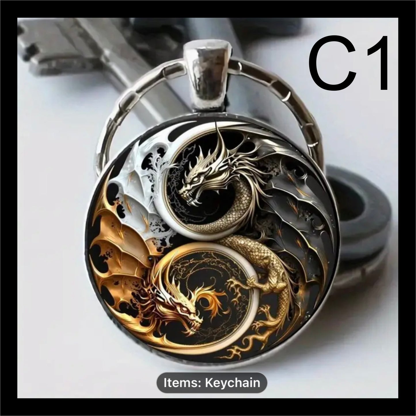 Yin Yang Keyring