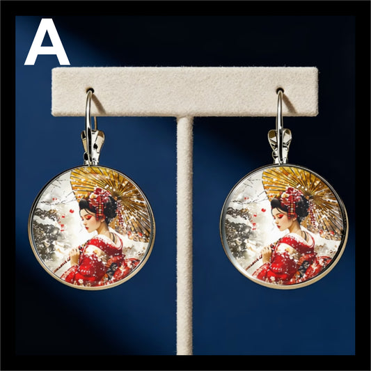 Geisha Theme Earrings MJ012