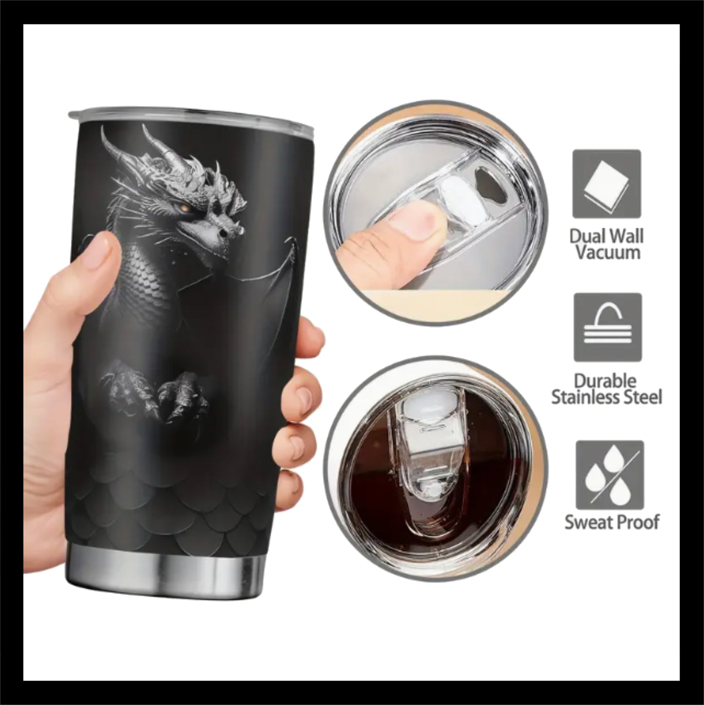 Stainless Steel Dragon Tumbler (1 unit)