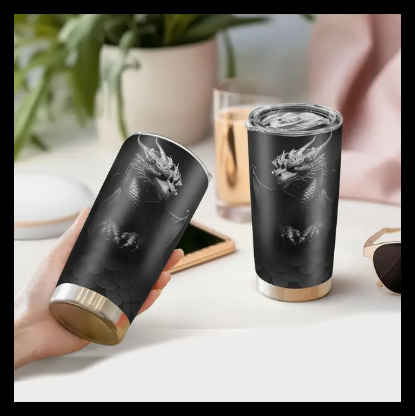 Stainless Steel Dragon Tumbler (1 unit)